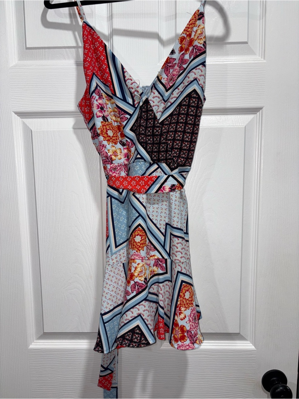 Patchwork Floral V-Neck romper